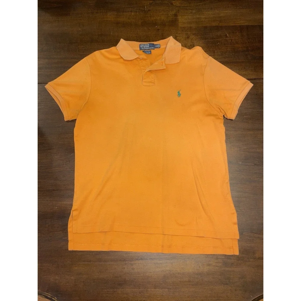 Polo Ralph Lauren Orange Collared Dress Shirt - Medium
